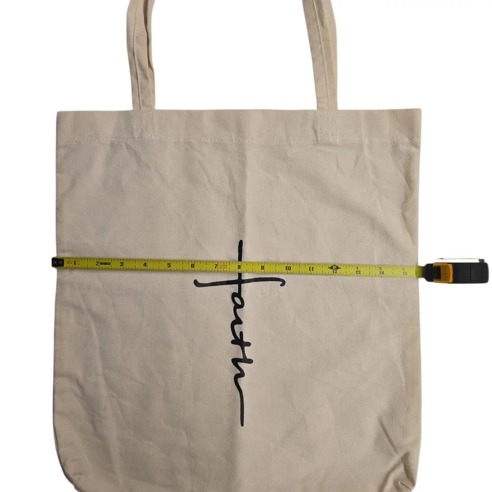Faith Cream Tote Bag